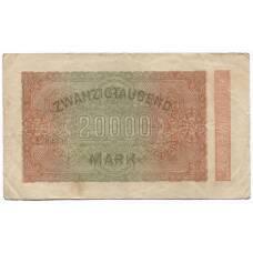 Банкнота 20000 марок 1923 года Германия (вид 2)