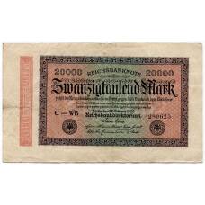 Банкнота 20000 марок 1923 года Германия