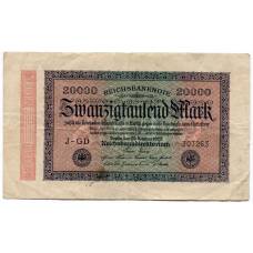 Банкнота 20000 марок 1923 года Германия