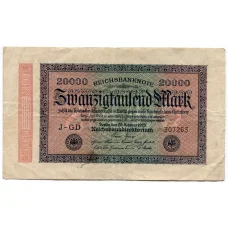 Банкнота 20000 марок 1923 года Германия