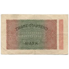Банкнота 20000 марок 1923 года Германия (вид 2)