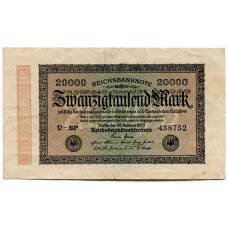 Банкнота 20000 марок 1923 года Германия