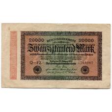 Банкнота 20000 марок 1923 года Германия
