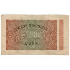 Банкнота 20000 марок 1923 года Германия (вид 2)
