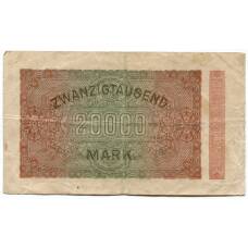 Банкнота 20000 марок 1923 года Германия (вид 2)