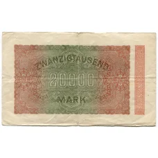 Банкнота 20000 марок 1923 года Германия (вид 2)
