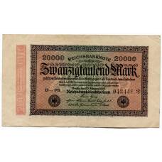 Банкнота 20000 марок 1923 года Германия