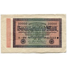 Банкнота 20000 марок 1923 года Германия