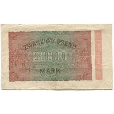 Банкнота 20000 марок 1923 года Германия (вид 2)