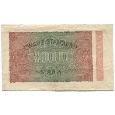 Банкнота 20000 марок 1923 года Германия (вид 2)
