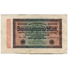 Банкнота 20000 марок 1923 года Германия