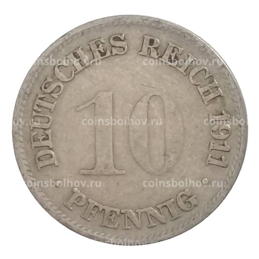 Монета 10 пфеннигов 1911 года G Германия