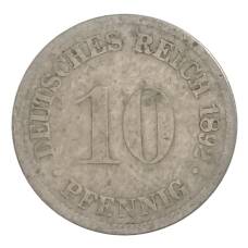 Монета 10 пфеннигов 1892 года D Германия (аверс)