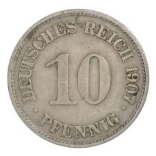 Монета 10 пфеннигов 1907 года E Германия (аверс)