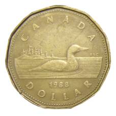 Монета 1 доллар 1988 года Канада (аверс)