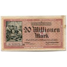 Банкнота 20000000 марок 1923 года Германия — Нотгельд (Ремшайд)