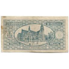 Банкнота 20000000 марок 1923 года Германия — Нотгельд (Ремшайд) (вид 2)