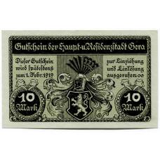 Банкнота 10 марок 1919 года Германия — Нотгельд (Гера) (аверс)