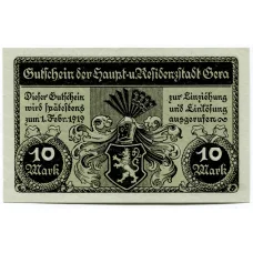 Банкнота 10 марок 1919 года Германия — Нотгельд (Гера)
