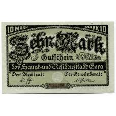 Банкнота 10 марок 1919 года Германия — Нотгельд (Гера) (реверс)