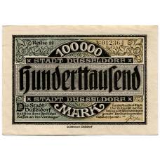 Банкнота 100000 марок 1923 года Германия — Нотгельд (Дюссельдорф)