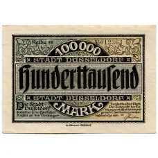 Банкнота 100000 марок 1923 года Германия — Нотгельд (Дюссельдорф)