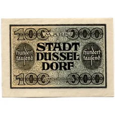 Банкнота 100000 марок 1923 года Германия — Нотгельд (Дюссельдорф) (вид 2)