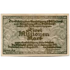 Банкнота 2000000 марок 1923 года Германия — Нотгельд (Дюссельдорф)