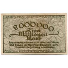 Банкнота 2000000 марок 1923 года Германия — Нотгельд (Дюссельдорф) (вид 2)