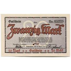 Банкнота 20 марок 1919 года Германия — Нотгельд (Имменштадт) (реверс)