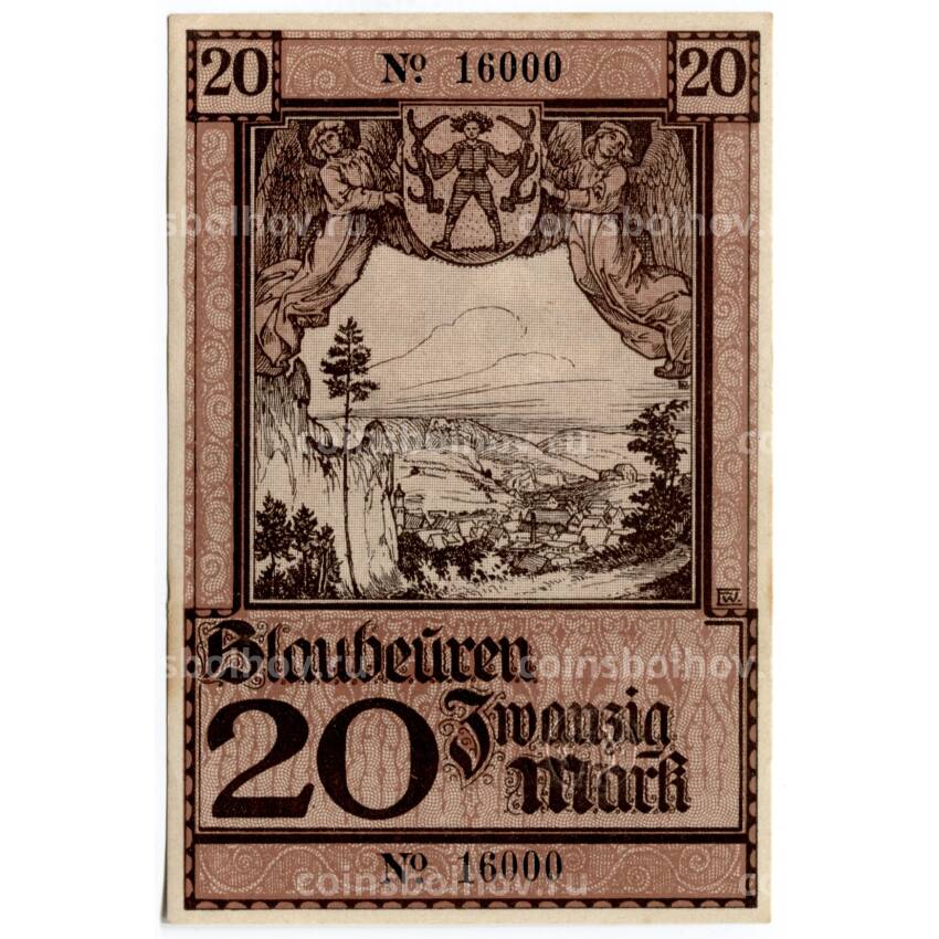 Банкнота 20 марок 1919 года Германия — Нотгельд (Блаубойрен)