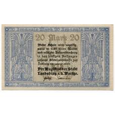 Банкнота 20 марок 1922 года Германия — Нотгельд (Ландсберг) (реверс)