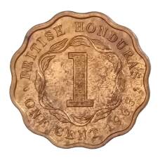 Монета 1 цент 1965 года Британский Гондурас (Белиз) (аверс)