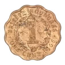 Монета 1 цент 1965 года Британский Гондурас (Белиз) (аверс)