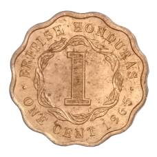 Монета 1 цент 1965 года Британский Гондурас (Белиз) (аверс)
