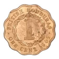 Монета 1 цент 1965 года Британский Гондурас (Белиз) (аверс)
