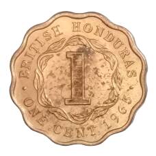 Монета 1 цент 1965 года Британский Гондурас (Белиз) (аверс)