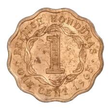 Монета 1 цент 1965 года Британский Гондурас (Белиз) (аверс)