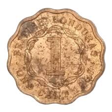 Монета 1 цент 1965 года Британский Гондурас (Белиз) (аверс)