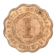 Монета 1 цент 1965 года Британский Гондурас (Белиз) (аверс)