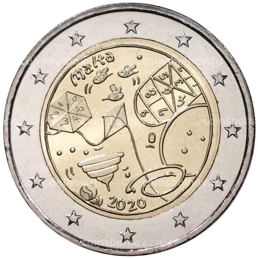 Монета 2 евро 2020 года Мальта — Игры