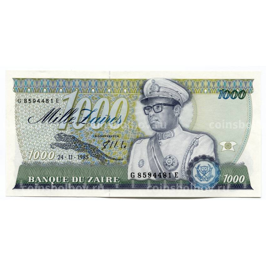 Банкнота 1000 заиров 1985 года Заир