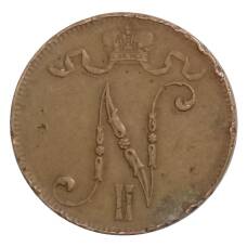 Монета 5 пенни 1916 года Русская Финляндия (реверс)