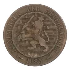 Монета 2,5 цента 1883 года Нидерланды (аверс)