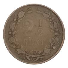 Монета 2,5 цента 1883 года Нидерланды (реверс)