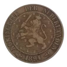 Монета 2,5 цента 1894 года Нидерланды (аверс)