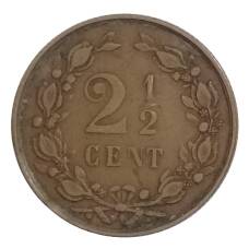 Монета 2,5 цента 1894 года Нидерланды (реверс)