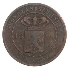 Монета 2,5 цента 1899 года Нидерландская Индия (аверс)