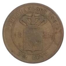 Монета 2,5 цента 1899 года Нидерландская Индия (аверс)