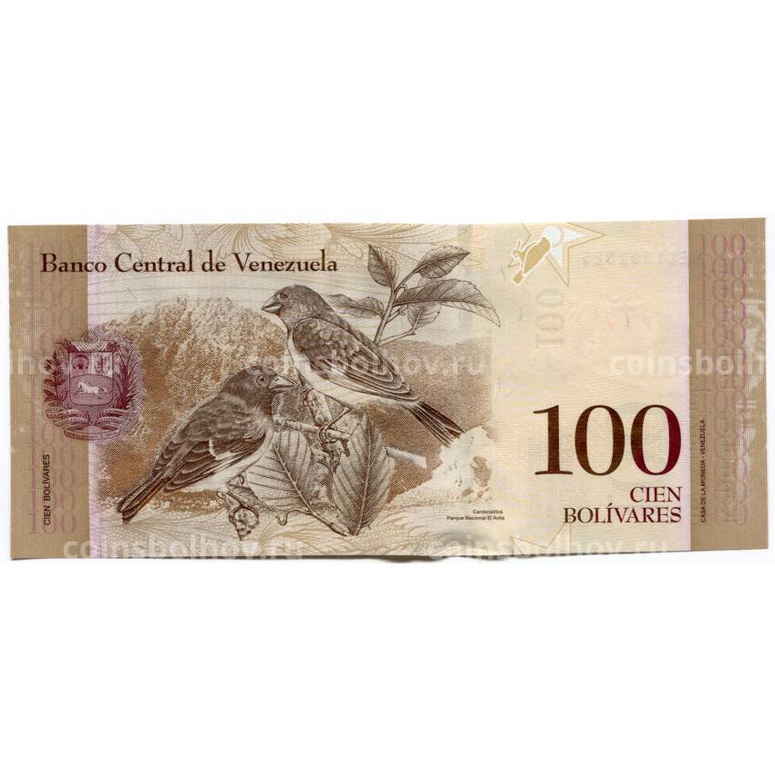 Банкнота 100 боливар 2015 года Венесуэла (вид 2)